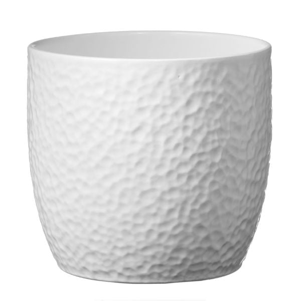 SK Indoor Pot Boston Matte White D16Cm X H15Cm