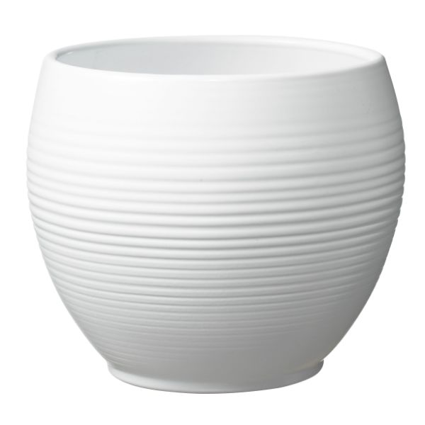 SK Indoor Pot Manacor Matte White D16Cm X H13Cm