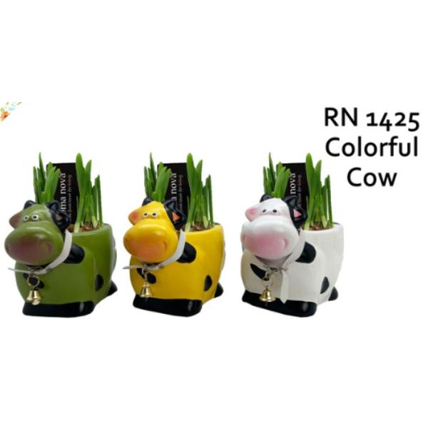 Easter Colorful Cow Planters