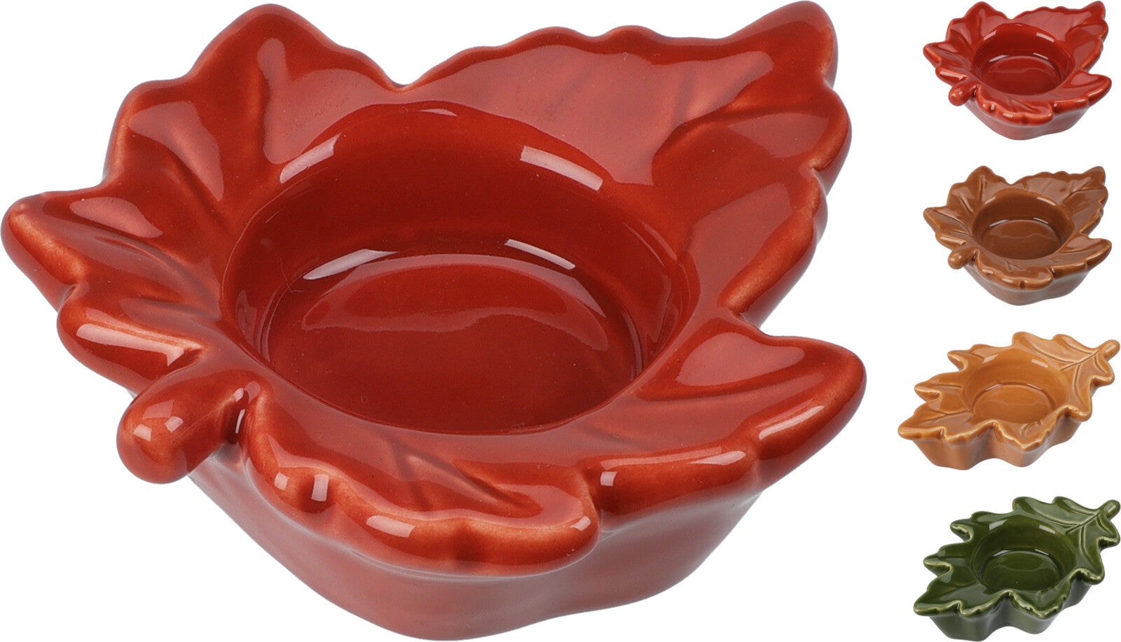 Autumn Harvest Leaf Tealight Holder 4 Assorted