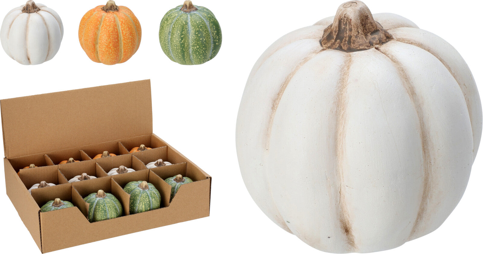 Autumn Harvest Pumpkin 6cm 3 Assorted