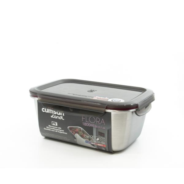 Candl Cuitisan Flora Rectangular Stainless Steel Microwaveable Container 1800Ml
