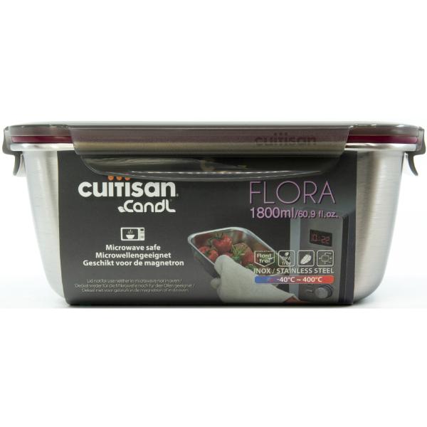 Candl Cuitisan Flora Rectangular Stainless Steel Microwaveable Container 1800Ml