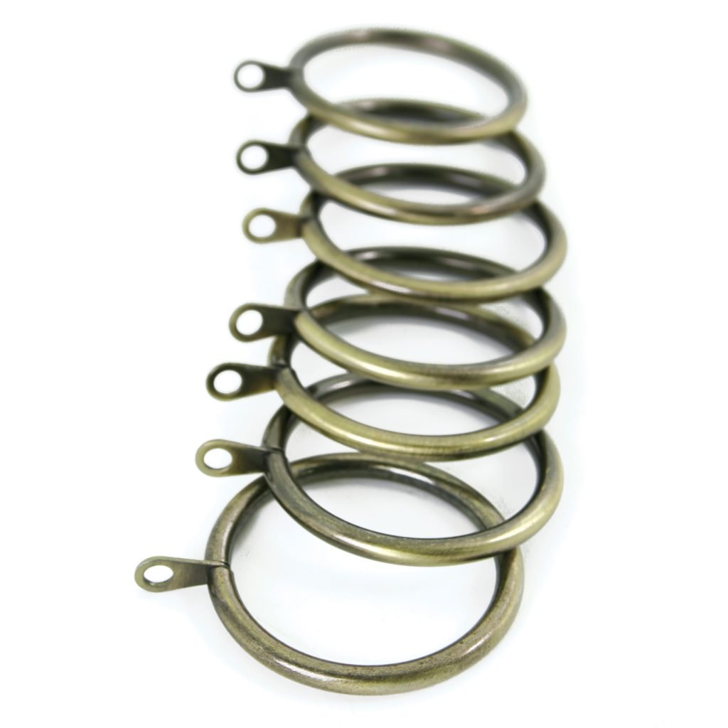 De Vielle Classic 30-32Mm Metal Curtain Rings Antique Brass 10 Pack