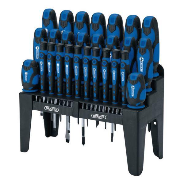 Draper Blue Soft Grip Screwdriver and Bit 47 Piece Set