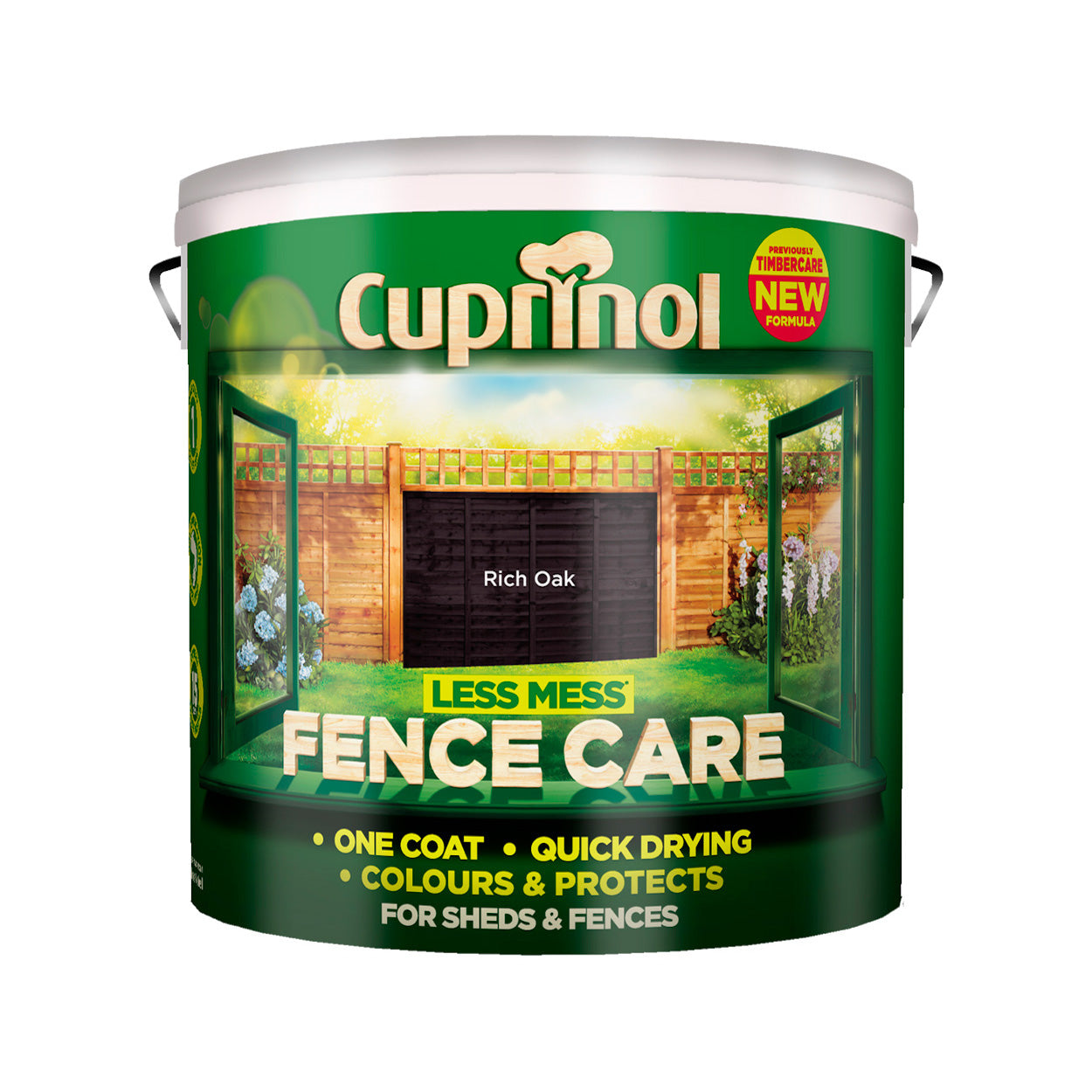Cuprinol Less Mess Fence Care Rich Oak 9L