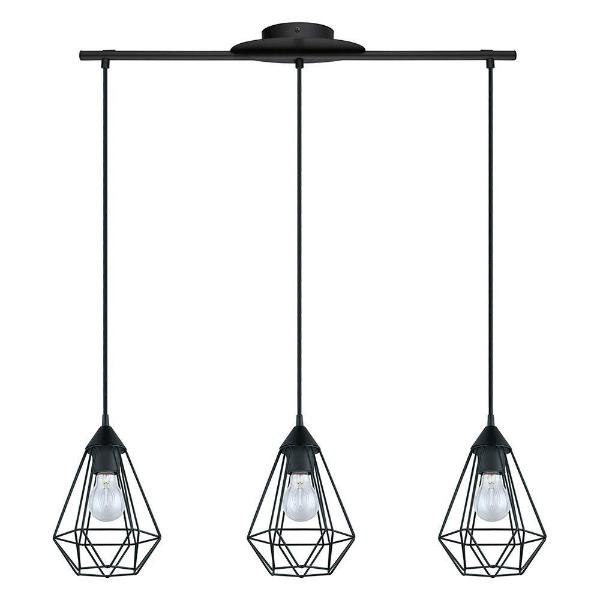 Eglo Tarbes 3 Ceiling Hanging Pendant Light - Black