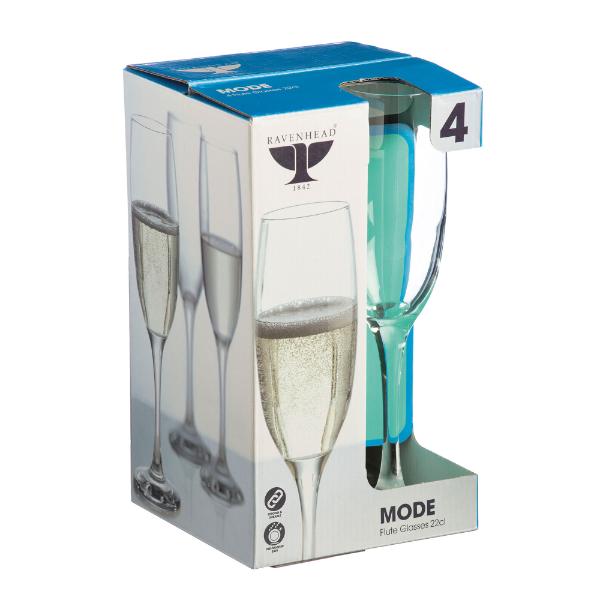 Mode Set Of 4 Flute Glasses 22cl