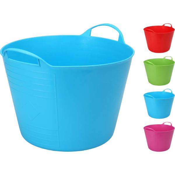 4 Assorted Colours Flexible Basket 15L