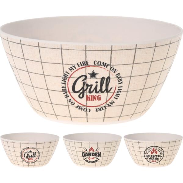 Melamine Large Serving Bowl 255X114mm In 3 Assorted Designs