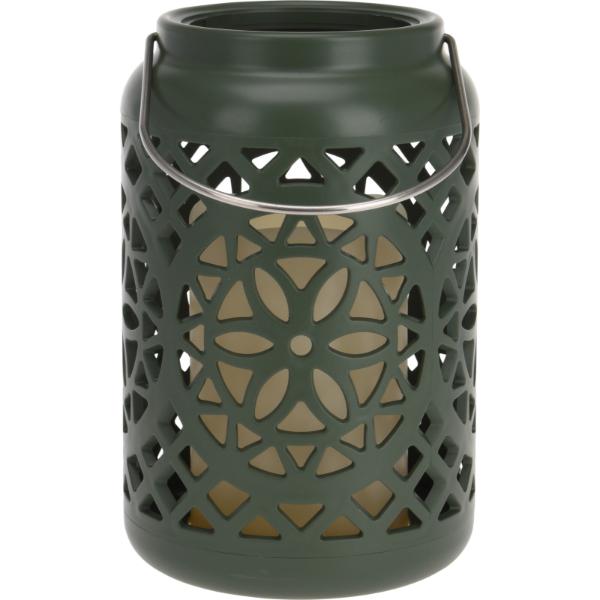 LED Round Lantern With Candle Light 12X19cm