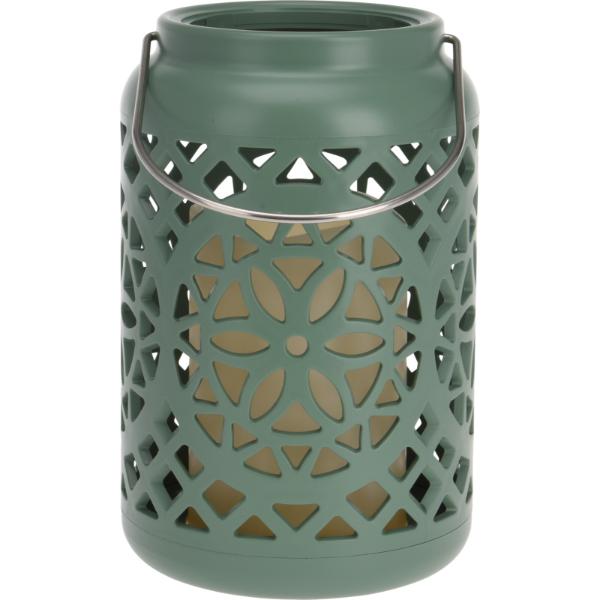 LED Round Lantern With Candle Light 12X19cm