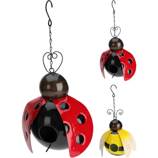 Hanging Bee & Ladybird Birdhouse 21x11x25cm