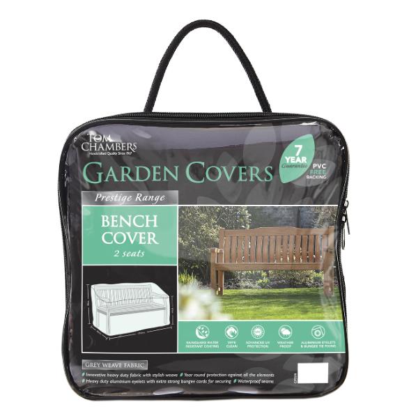 Tom Chambers Prestige Grey 2 Seater Bench Cover H89 x W134 x D66cm