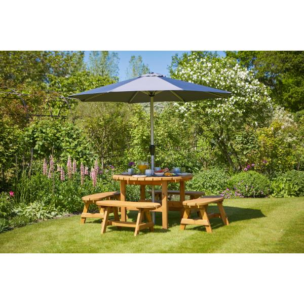 Tom Chambers Wooden Amble Table and Bench Set -- 4 Seater