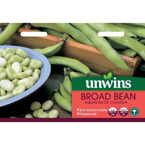 Unwins Seed Packet Broad Bean Aquadulce Claudia