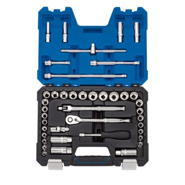 Draper Expert Combined MM/AF Socket Set, 3/8" Sq. Dr., Blue (41 Piece)