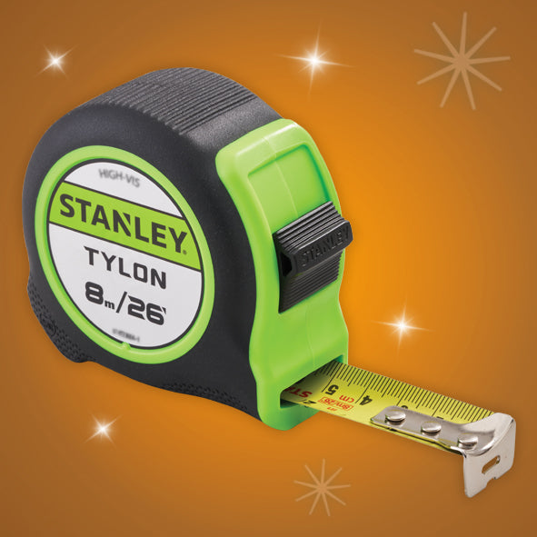 Stanley Hi-Vis Tylon Tape (8M/26Ft)