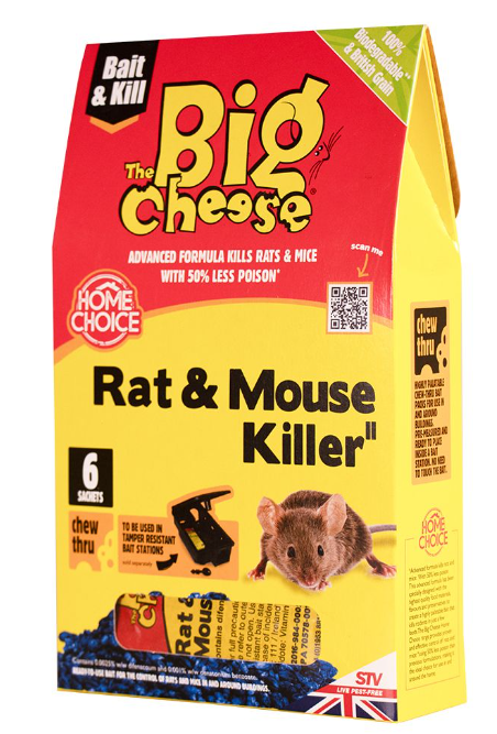 Big Cheese Rat & Mouse Killer Grain Bait Sachet 6 x 25g