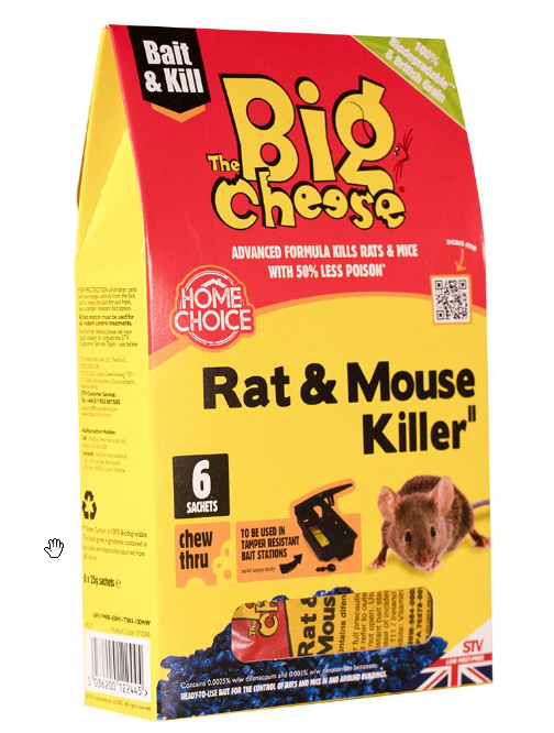Big Cheese Rat & Mouse Killer Grain Bait Sachet 6 x 25g