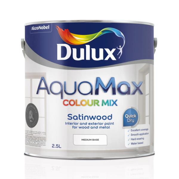 Dulux Aquamax Satinwood Medium Base 2.5L
