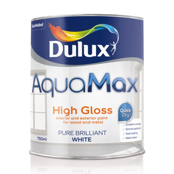 Dulux Aquamax High Gloss Pure Brilliant White 750Ml