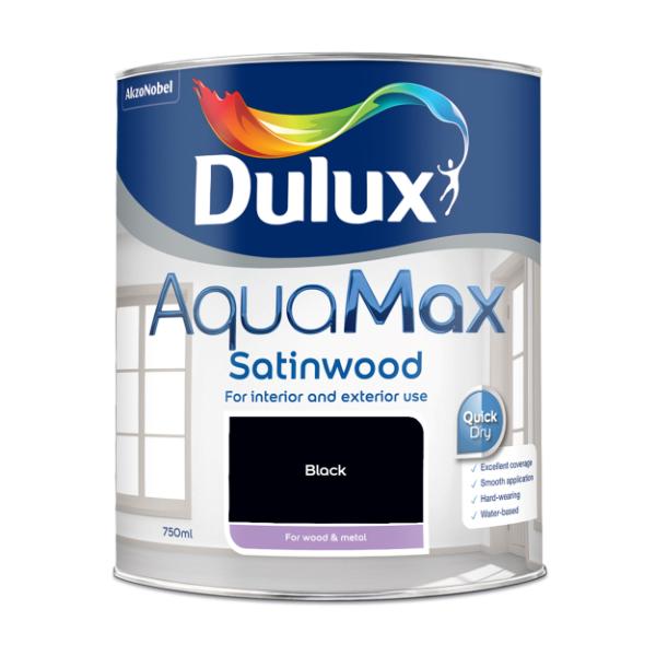 Dulux Aquamax Satinwood Black 750Ml