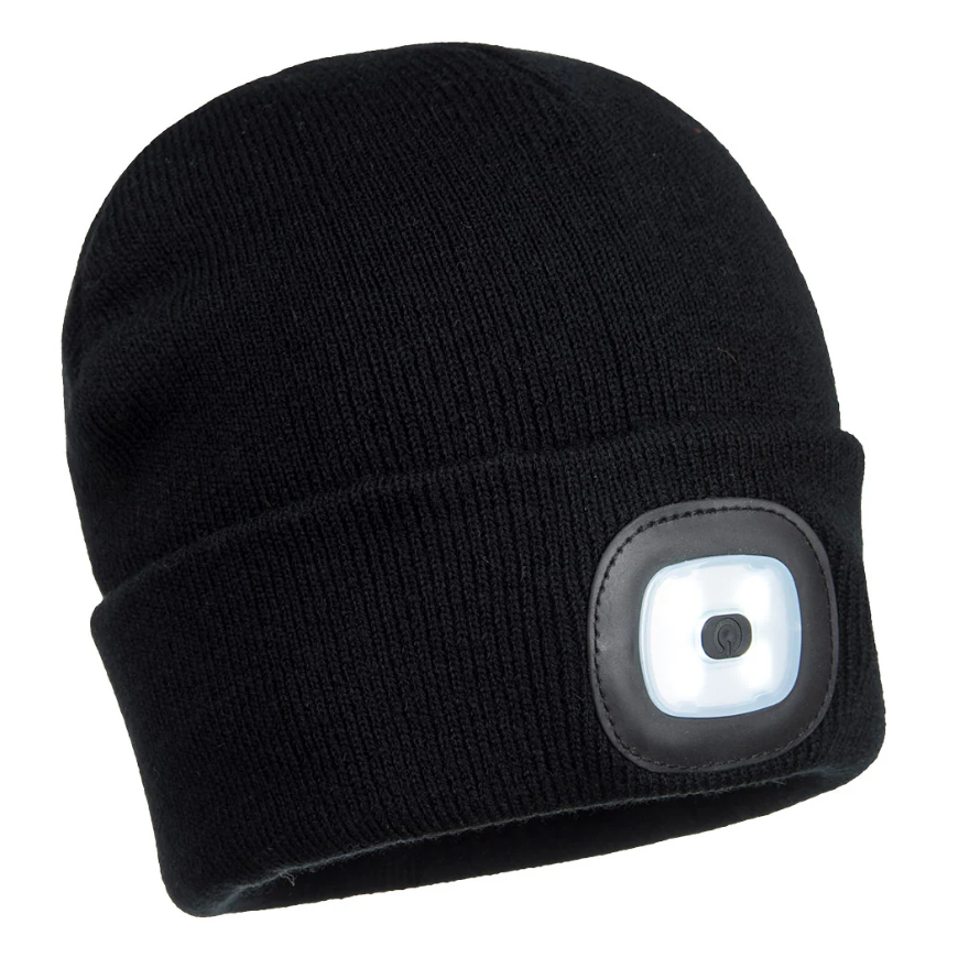Portwest Rechargeable LED Beanie Black
