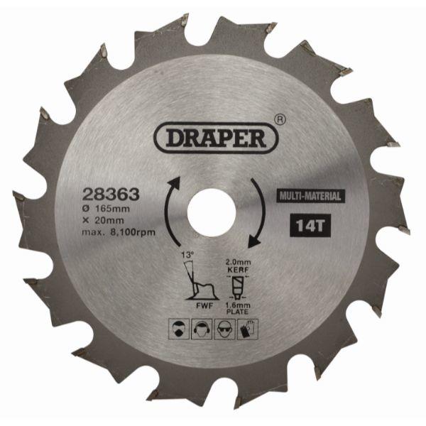 TCT Multi-Purpose Circular Saw Blade 165x20mm 14T