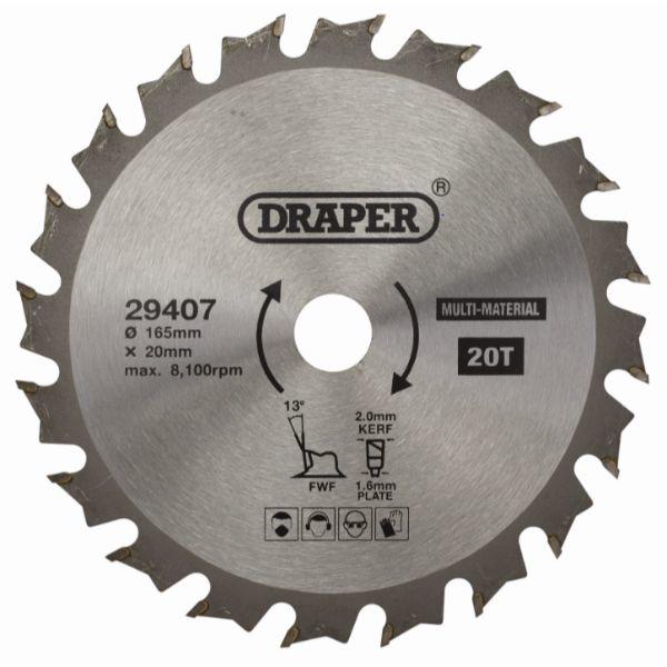 TCT Multi-Purpose Circular Saw Blade 165 x 20mm 20T