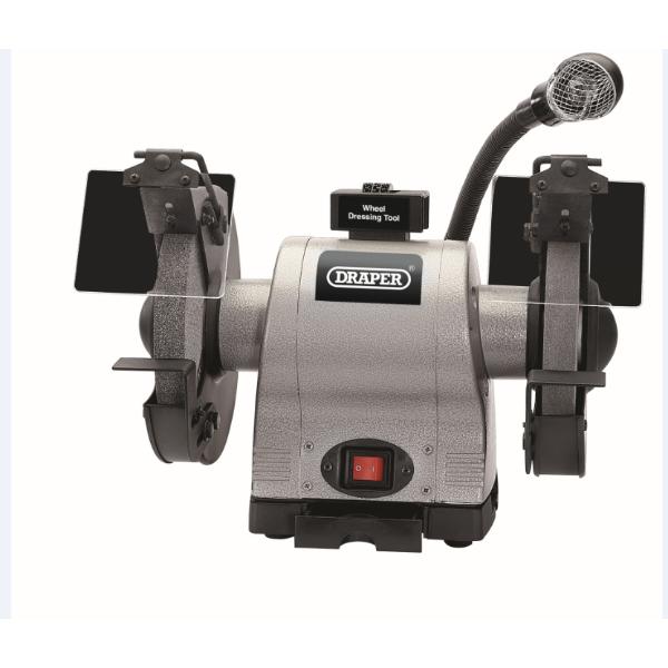 Draper Heavy Duty Bench Grinder with Worklight, 200mm, 550W