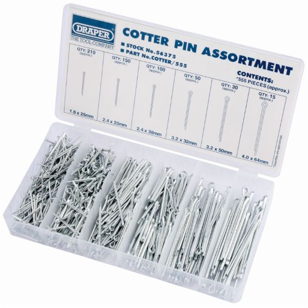 Draper Split Pin Assortment (555 Piece)