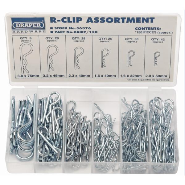 Draper R-Clip Assortment (150 Piece)
