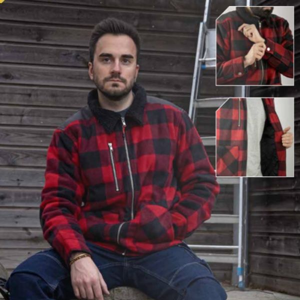 Erable Thick Padded Shirt Red/Black