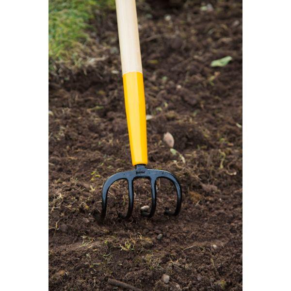 True Temper Cultivator 4 Prong Long Wood Handle