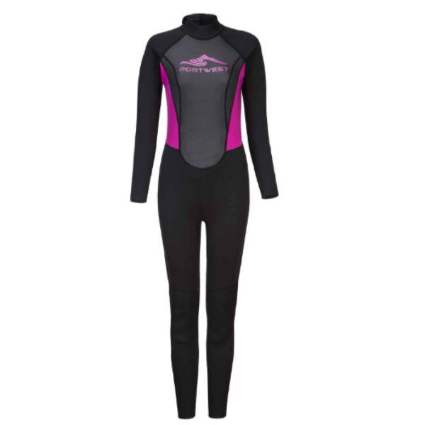 Portwest Teen Girls Wetsuit Steamer Berry 14/15
