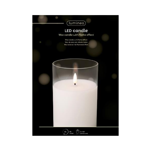 Candle LED in Clear Glass 15cm