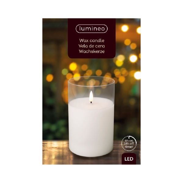 Candle LED in Clear Glass 15cm