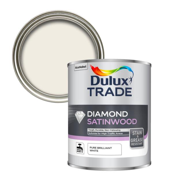 Dulux Trade Diamond Satinwood Pure Brilliant White 1L