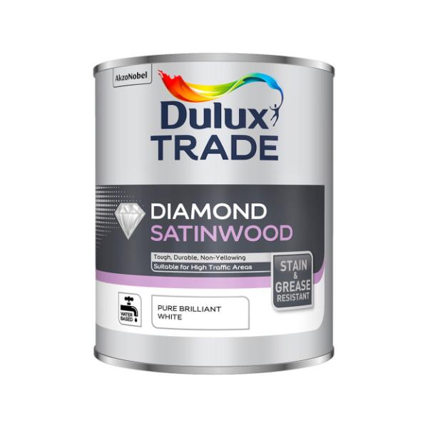 Dulux Trade Diamond Satinwood Pure Brilliant White 1L