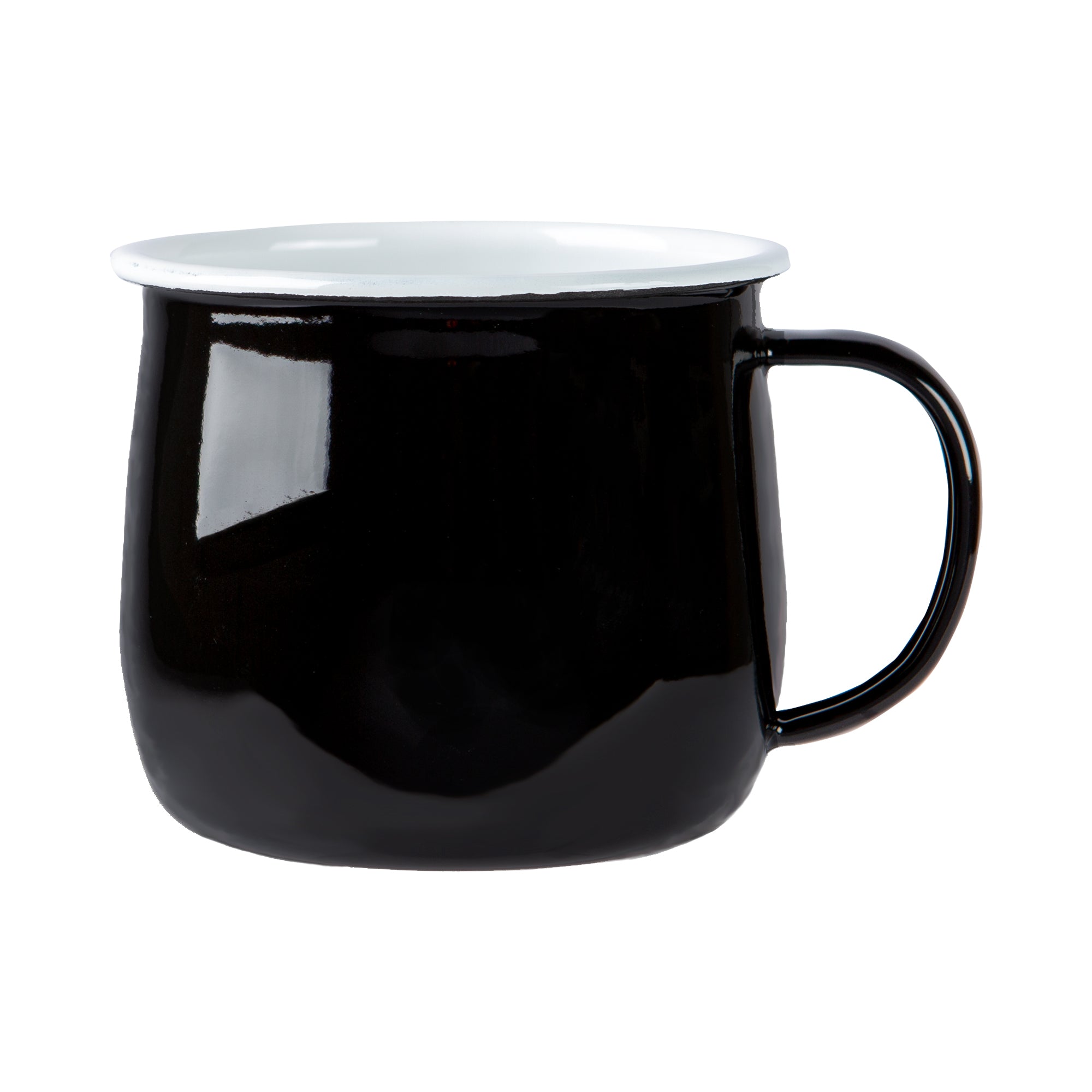 Argon Enamel Belly Mug Black / White 375ml