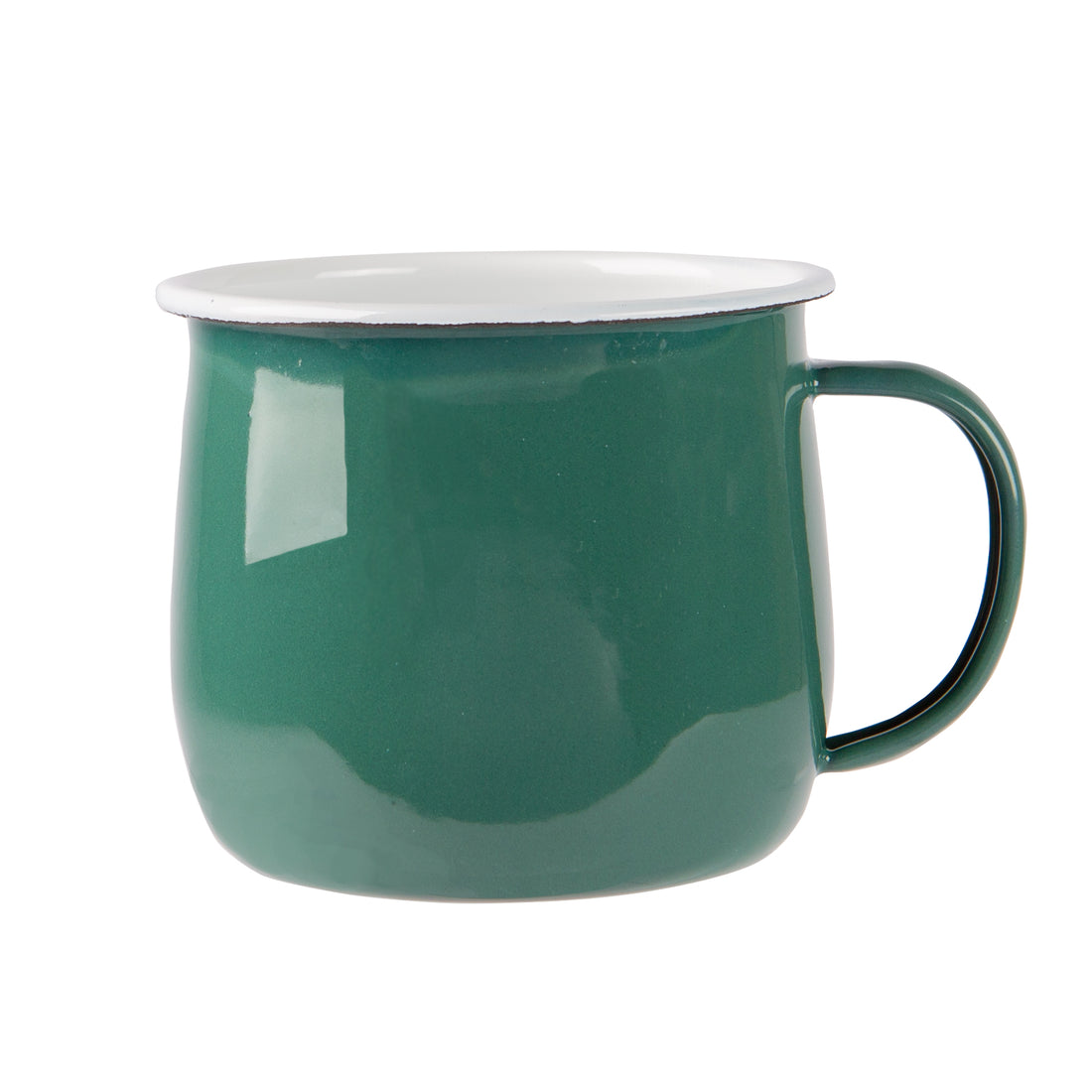 Argon Enamel Belly Mug Green / White 375ml