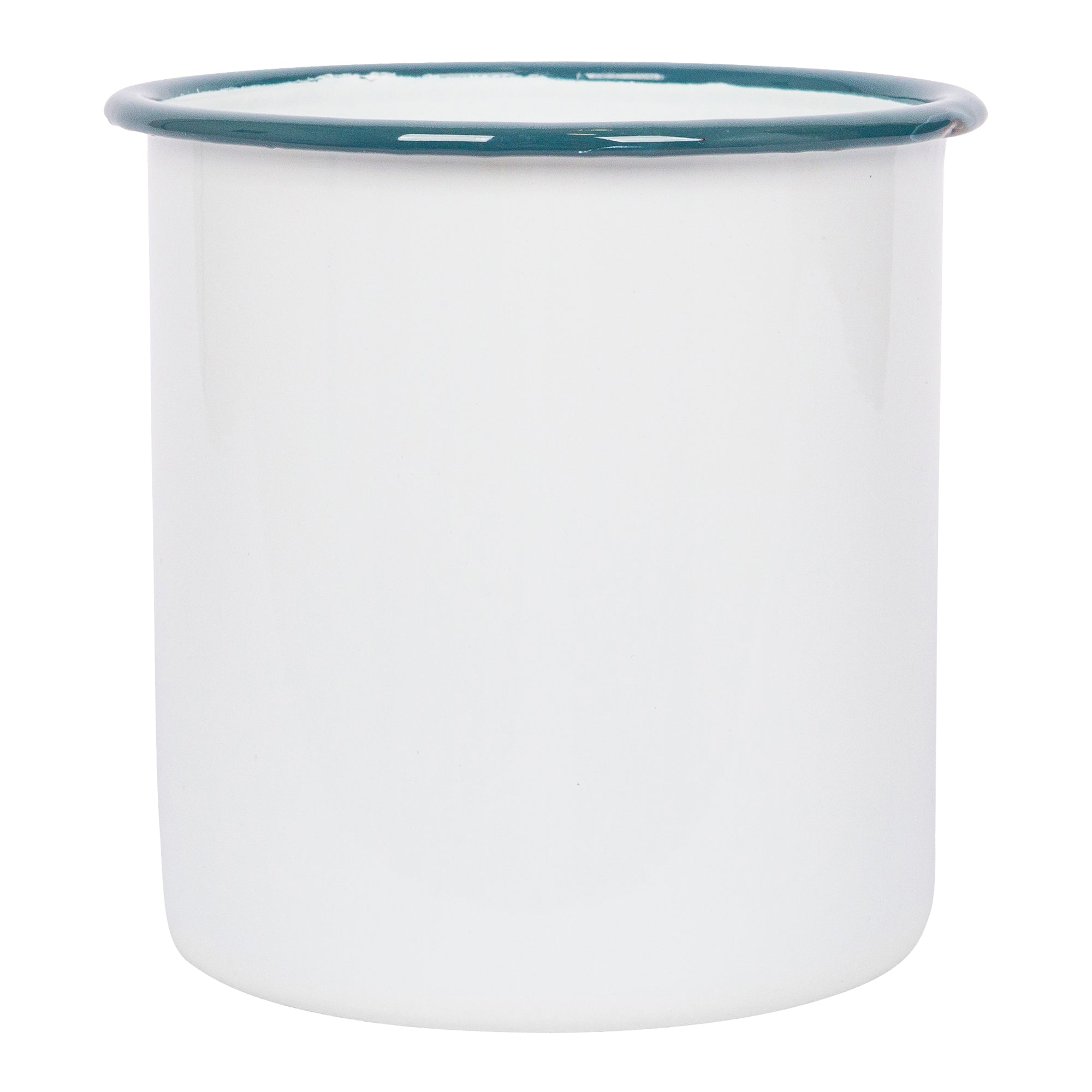 Argon Enamel Utensil Pot White/Green