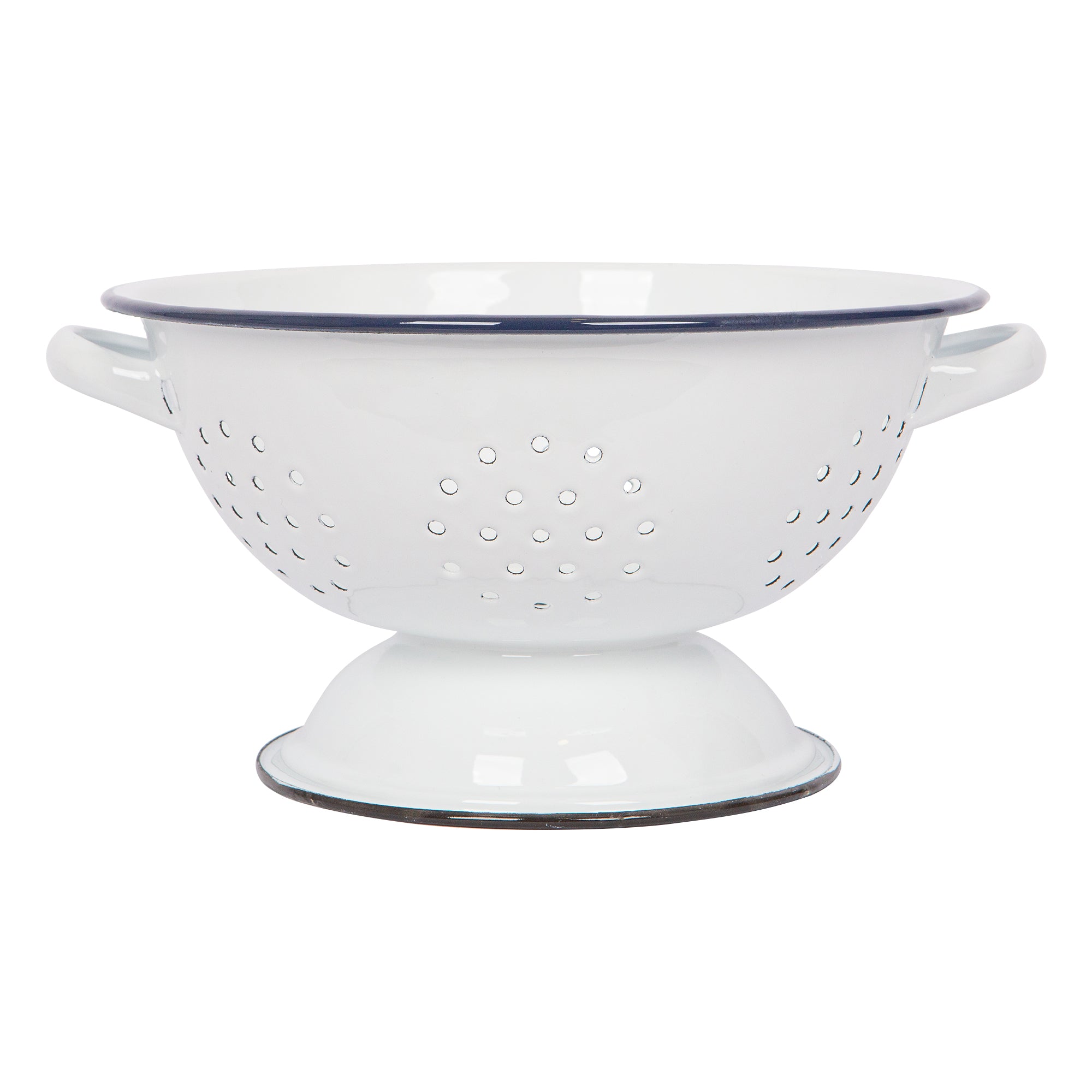 Argon Enamel Colander White/Blue