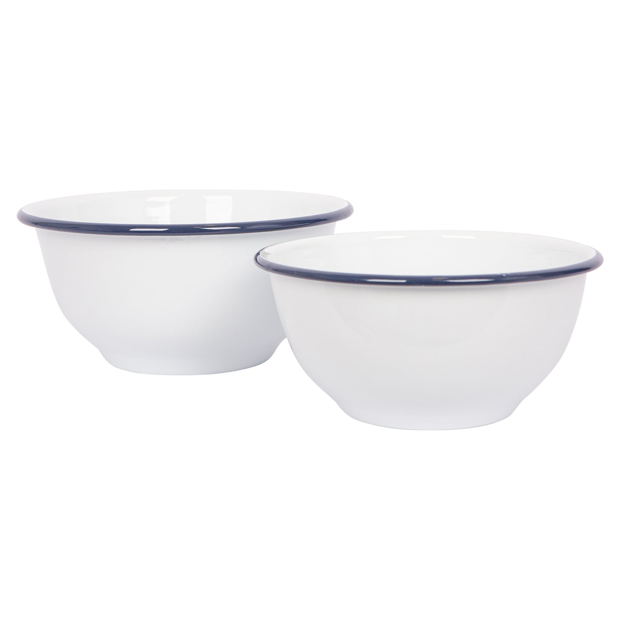 Argon Enamel Bowl Set of 2
- White/Blue