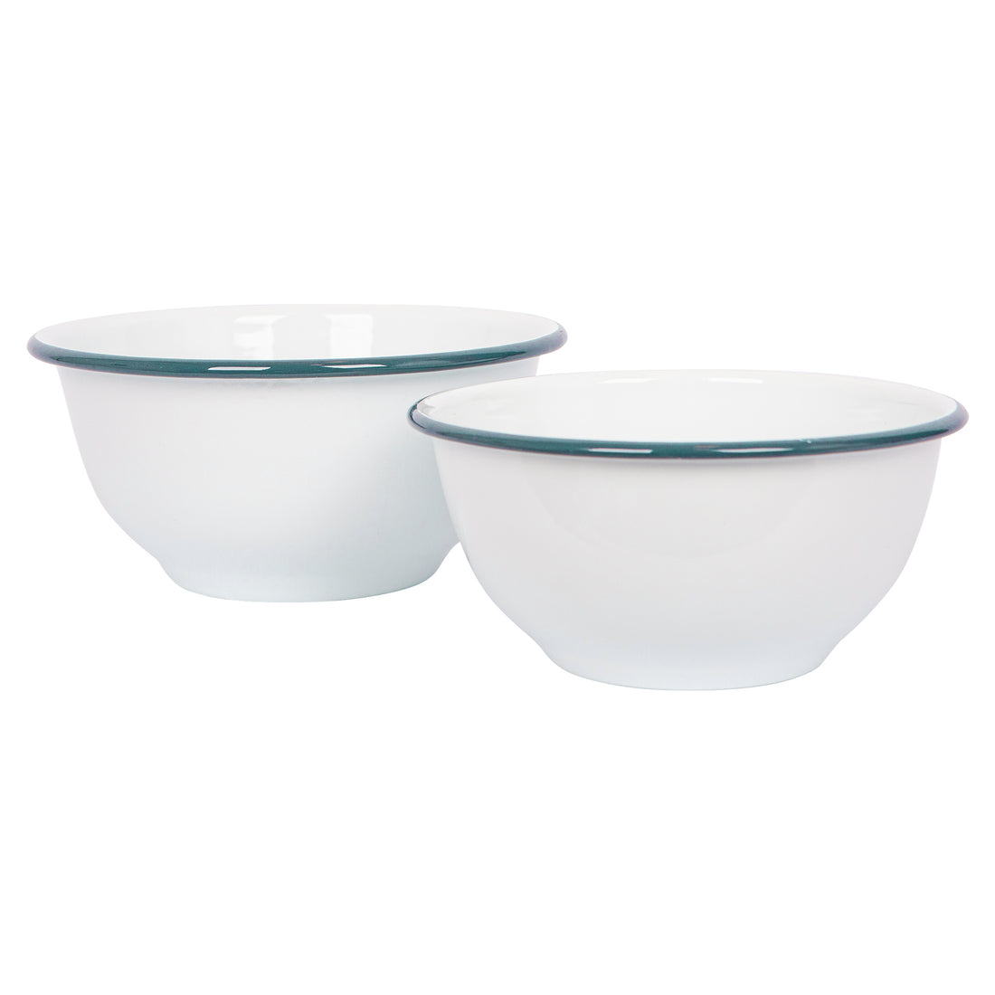Argon Enamel Bowl Set of 2
- White/Green