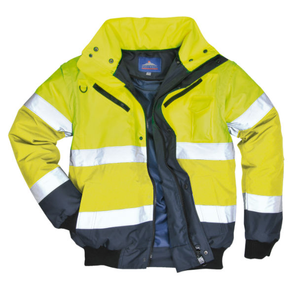 Portwest 3-in-1 Hi Vis Contrast Bomber Jacket Navy & Yellow