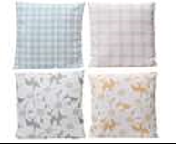 Decoris Printed Square Polyester Cushion 45 X 45cm 3 Assorted Designs
