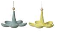Decoris Garden Hanging Bamboo Fiber Birdfeeder Flower W 2 Assorted Colours