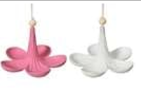 Decoris Garden Hanging Bamboo Fiber Birdfeeder Flower W 2 Assorted Colours